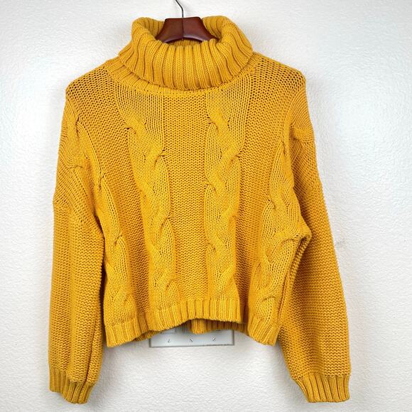 Unbranded Sweaters - Womens Sweater Sz M Cable Knit Chunky Thick Cozy Balloon Sleeves Oversized Cabin